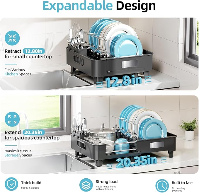 TOOLF Extendable Dish Drying Rack - Image 3