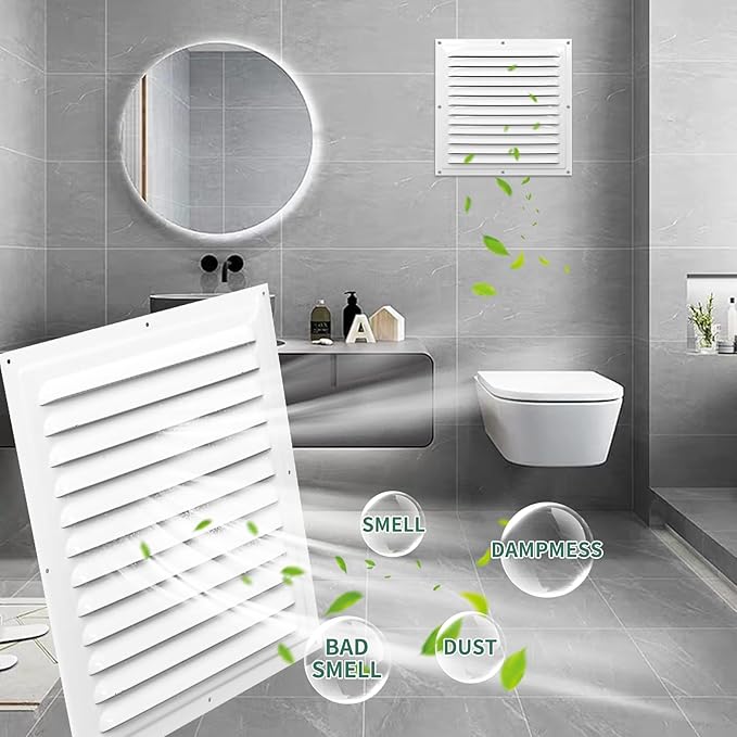 Gable Vents (12" x12" 2Pcs) Aluminum Walls, Lofts, Garages More, More with Screens, Metal Shed Vents, Outdoor Houses, Loft Ceiling Reinforcement, Square Vents, Blinds, Exterior Grille(White)