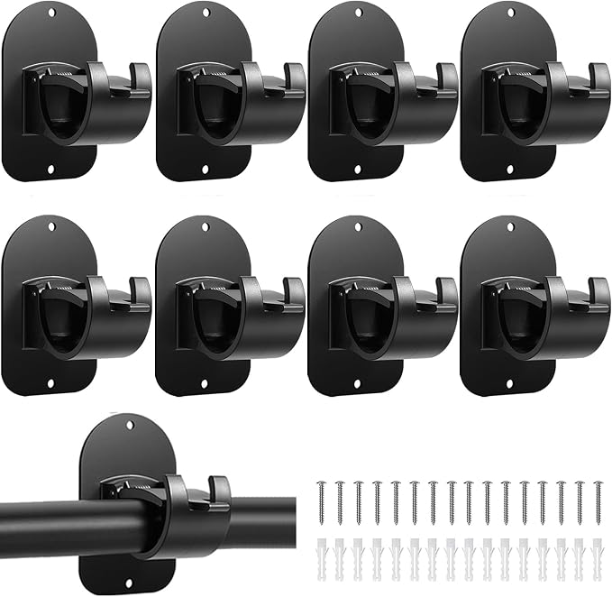 No Drill Curtain Rod Holder Hangers by CADORASTY