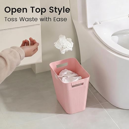 JOYMOOP Slim Trash Can 3-Pack, 2.2 Gallon Plastic Wastebasket - Image 4