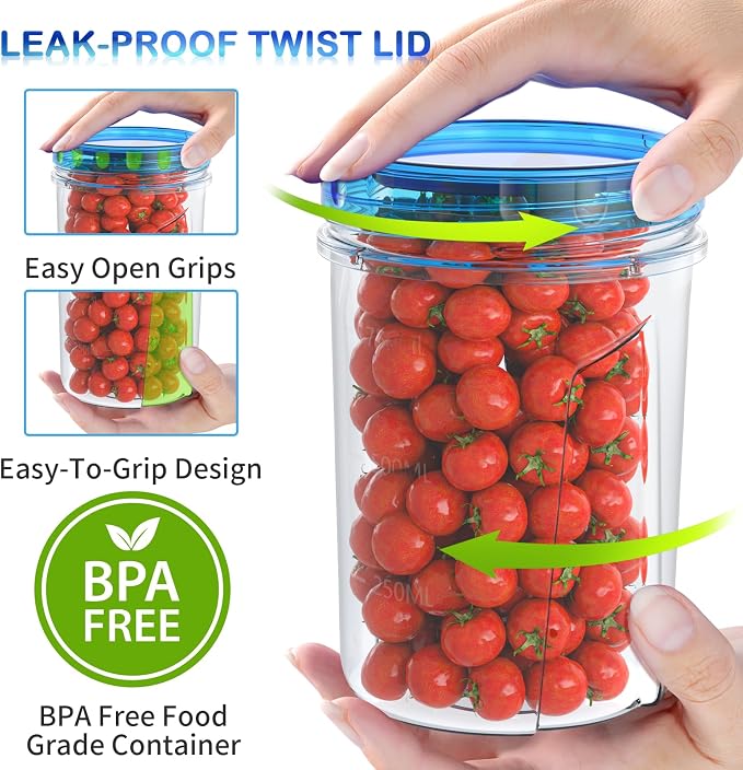HOMETALL Food Storage Freezer Containers | Clear bottom - Image 4