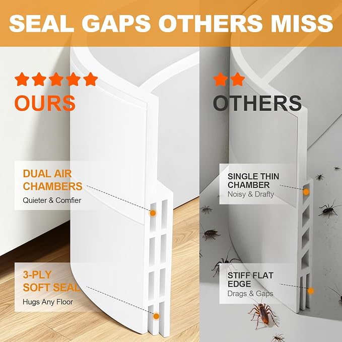 Under Door Draft Stopper, Strong Adhesive Door Bottom Sweep | Adjustable - Image 3