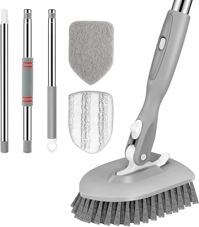 SetSail Tile Tub Scrubber Brush 3-in-1 Long Handle Shower Scrubber, 180° by SetSail