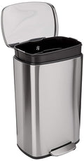 Amazon Basics LARGE Trash Can, 13.2 Gallon, Smudge Resistant Rectangular Bin by AmazonBasics
