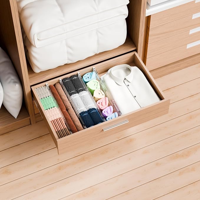 12Pack 3.2 Inch Shallow Acrylic Drawer Dividers - Image 2