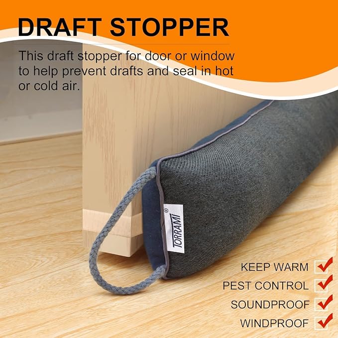 TORRAMI 30" Door Draft Stopper Under Bottom Insulation Noise Air Stopper 2.07LB - Image 2