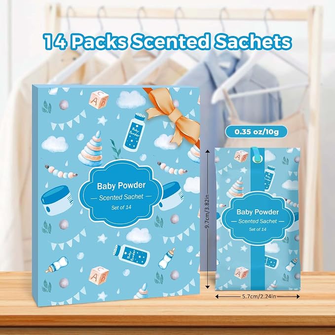 SCENTORINI Scented Sachets for Drawer and Closet, Baby Powder Scent 14 Pack - Image 2