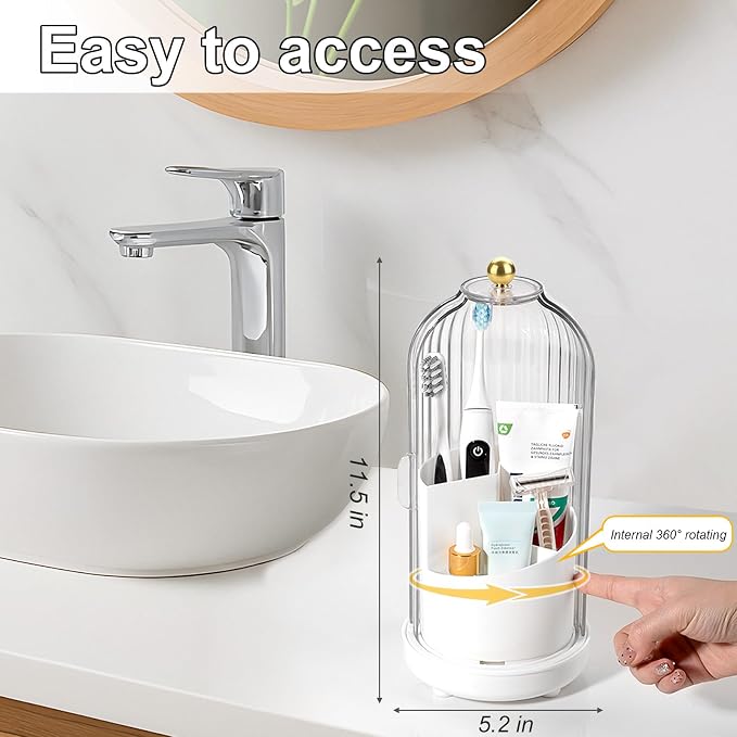 Toothbrush Holders with Cover Toothpaste Organizer - Image 4