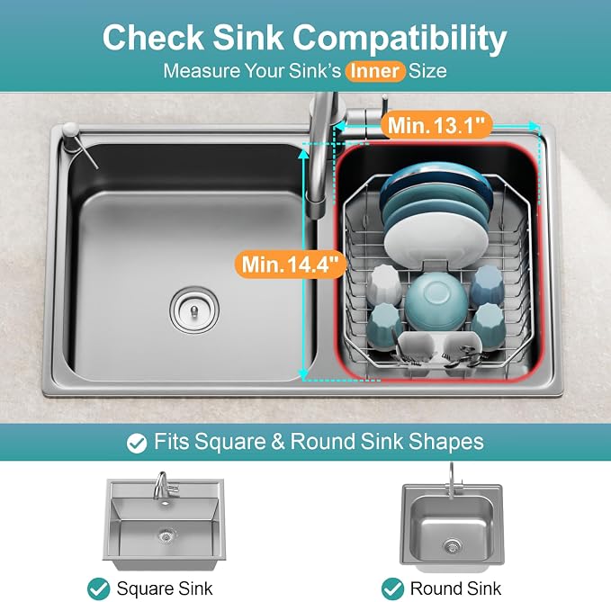 GSlife Small in Sink Dish Drying Rack - Image 2