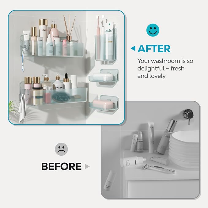 Nieifi Adhesive Shower Shelves, 5 Pieces - Image 8