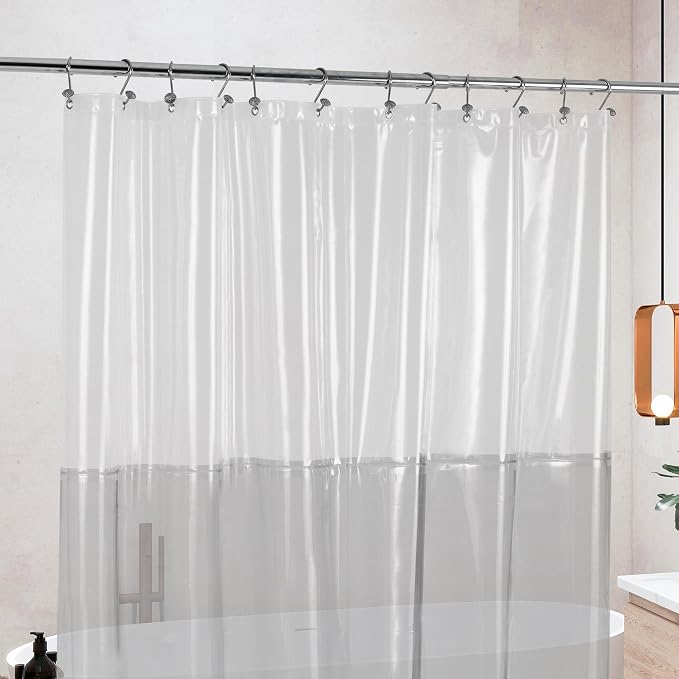 Barossa Design Shower Curtain Liner Color Block Clear/Black - Image 4