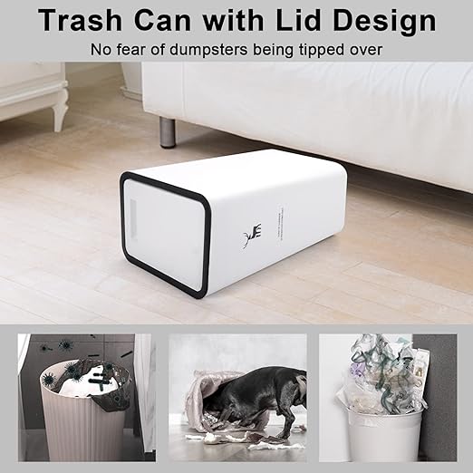 XPIY Trash Can with Lid, 2 Pack 4 Gallons/15 Liters Garbage Can with Press Top, Small Trash Can Dog Proof, Plastic Trash Bin, Waste Basket for Bathroom|Kitchen|Bedroom|Office (2, White)