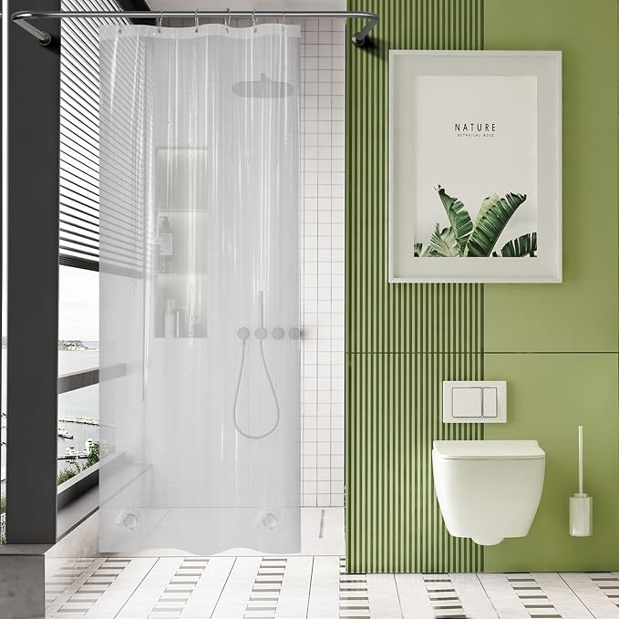 AmazerBath Stall Shower Curtain Liner 36x72, Walk in Shower Curtain Plastic by AmazerBath