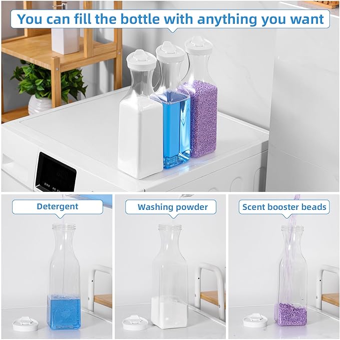 54oz Laundry Detergent Dispenser, Liquid Container, 3 Pack White - Image 5