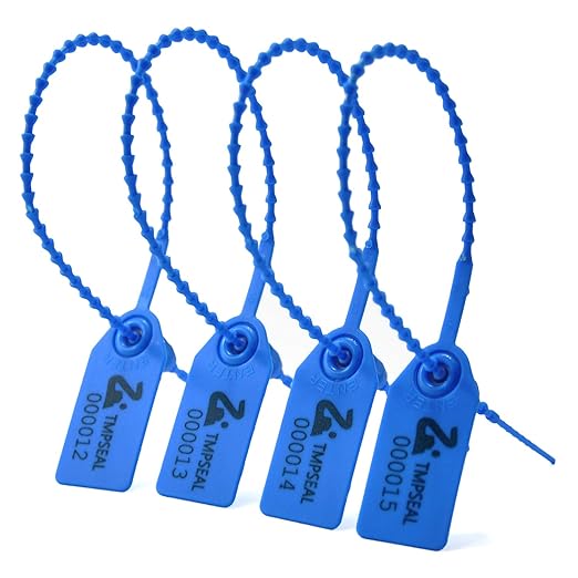 2000 Blue Plastic Tamper Seals, Zip Ties Numbered for Fire Extinguishers Pull Tite Security Tags Disposable Self-Locking Safety Ties 250mm Length