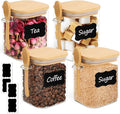 ComSaf Glass Container with Spoon & Lid 0.8 Qt, 4 Pack Glass jar with spoon by ComSaf