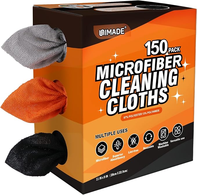 UNIMADE Microfiber Cleaning Cloth, 150 Pack Microfiber Towels by Unimade