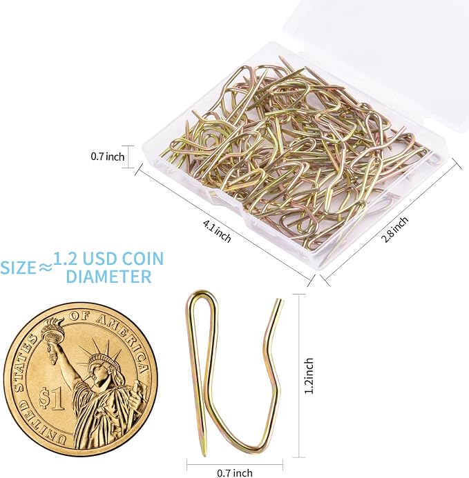 Sopito 58Pcs Curtain Hooks for Door Window Shower Curtain, Bronze | 1.2 Inches - Image 2
