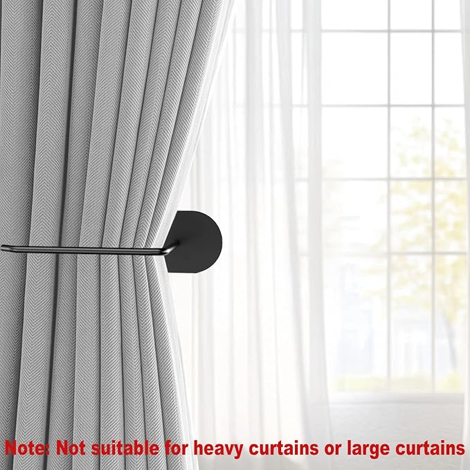 2 pcs Curtain tiebacks Hooks Screw-in, Curtain holdbacks Wall Mounted, Curtain - Image 2