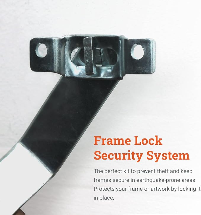 Frame Lock Security Hanging Kits with T-Head Screws - Anti-Theft Security Lock Hangers for Art in Museums, Art Galleries, Hotels and Restaurant - Supports Up to 15 Pounds - Hangs 100 Pictures