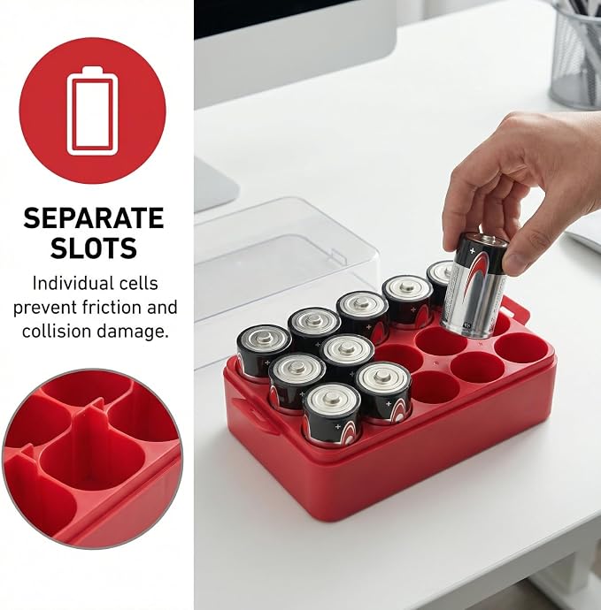 ALCYON Plastic Battery Organizer Storage Case - Image 2