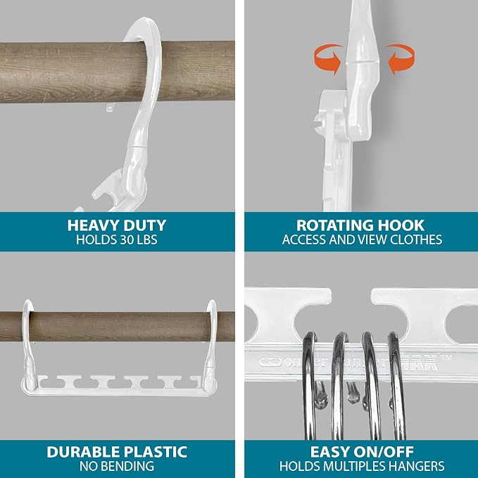 Wonder Hanger Max 20-Pack Space-Saving Hangers, 360° Hooks - Image 2
