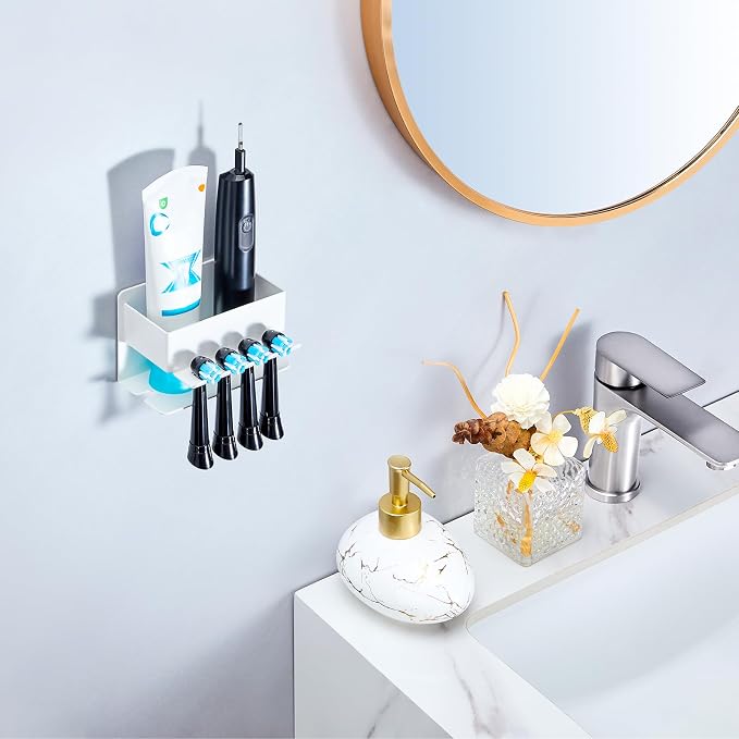 Toothbrush Head Holders, Electric Tooth Brush Head Holder, Adhesive Toothpaste - Image 3