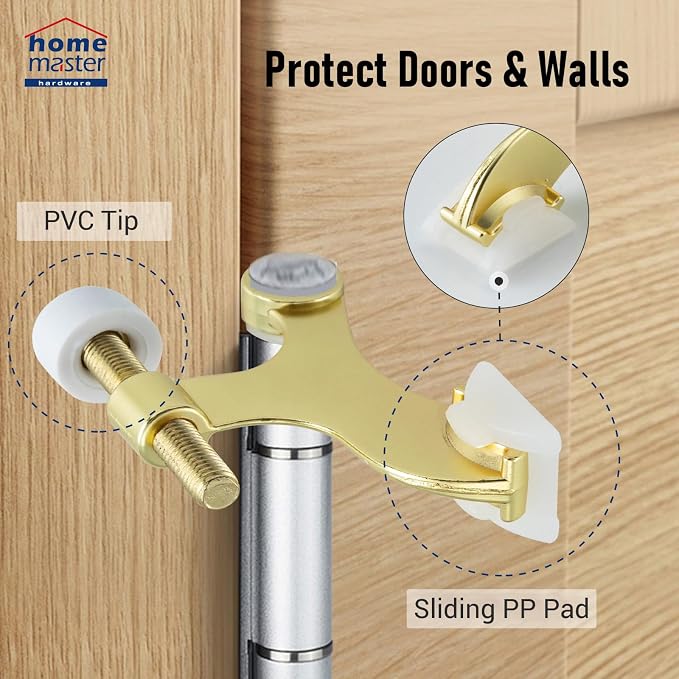 Hinge Pin Door Stop, Adjustable Door Stopper Hinge, 12 Pack | Heavy Duty Zinc - Image 4