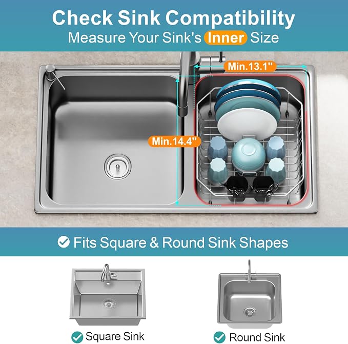 GSlife Small in Sink Dish Drying Rack - Image 3