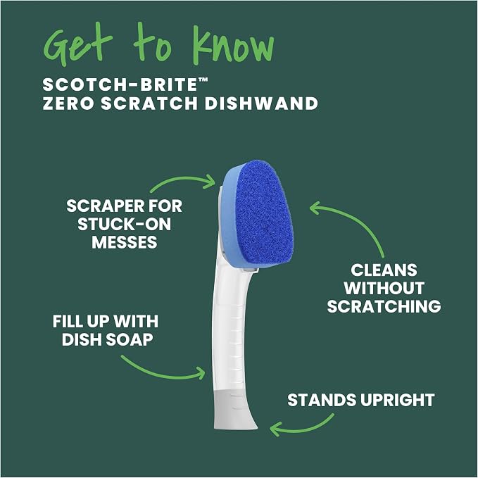 Scotch-Brite Zero Scratch Dishwand, 1 Wand | Dishwasher-Safe Scrub Wand - Image 3