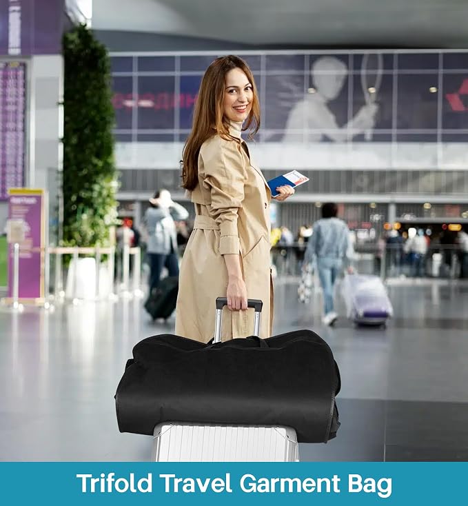 KIMBORA 60" Dress Garment Bags for Hanging Clothes Travel, Gusseted Garment - Image 2