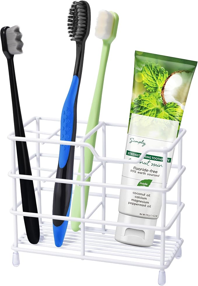 Toothbrush Holders for Bathrooms 304 Stainless Steel Quick Drying White | by Urbanstrive