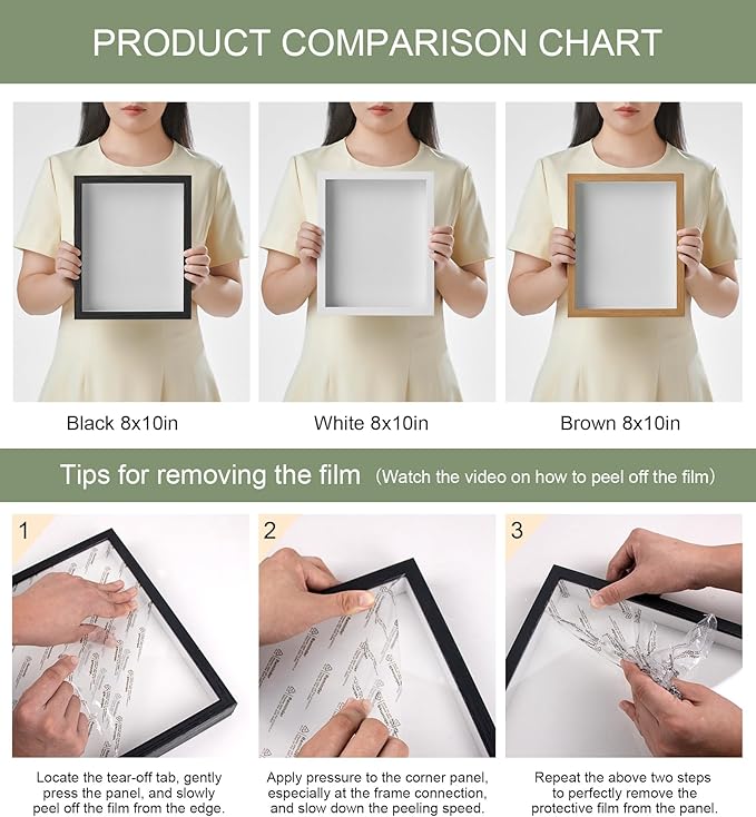 8x10 Shadow Box Display Case Picture Frame with Soft Linen Back,Large Deep White Shadow Box 8x10 for Flowers Medal Display Case Jersey pet Graduation Memorabilia Baby Ltems Crafts Photos