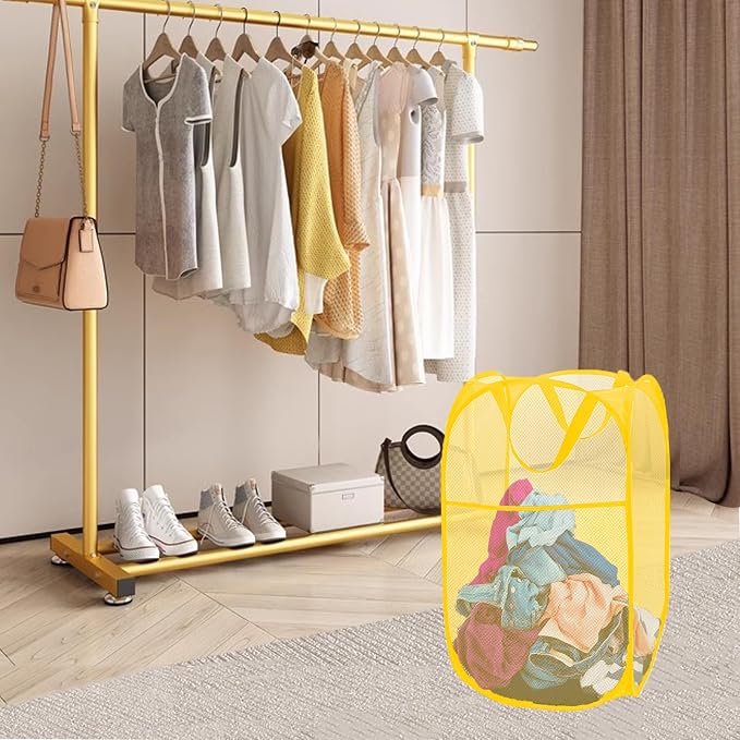 Mesh Collapsible Laundry Basket Foldable Pop Up Hamper Space Saving - Image 4
