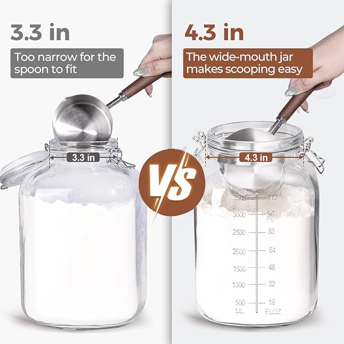 ComSaf Large Square Glass Food Jars 1.1 Gallon 2 Pack - Image 2