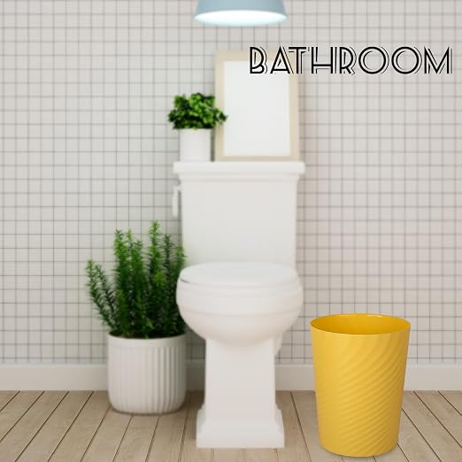 UUJOLY Plastic Small Bathroom Trash Can Wastebasket Garbage Can, Laundry Room - Image 2