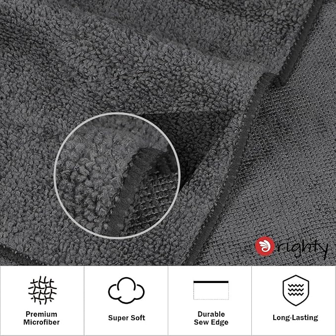 Orighty 6-Pack Grey Hand Towels, 16x28 inch Microfiber Gym Towels | Quick - Image 2