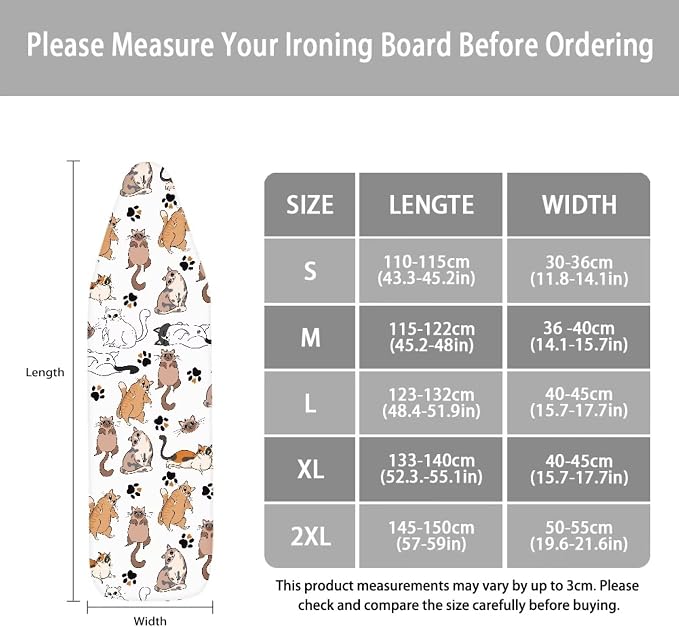 Cute Cats Print Ironing Board Cover Soft Ironing Board Cover, Non Stick Scorch - Image 6