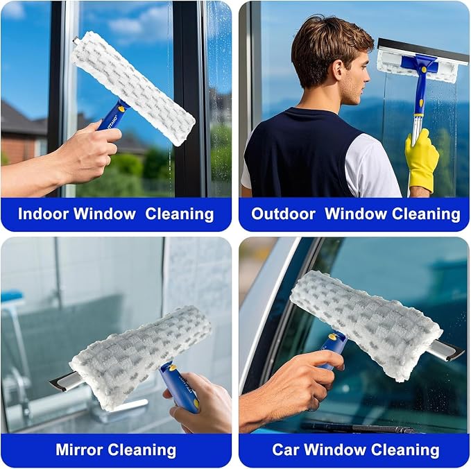 86.6" Window Squeegee Cleaner, 2 in 1 Window Cleaning Tool Kit, Shower Squeegee - Image 7