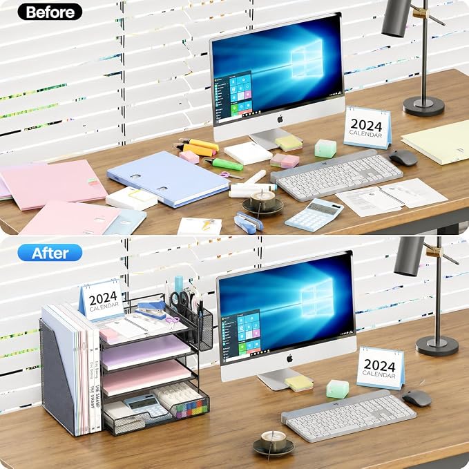 Desk Organizers and Accessories, 4-Tier Desktop File Organizer - Image 3