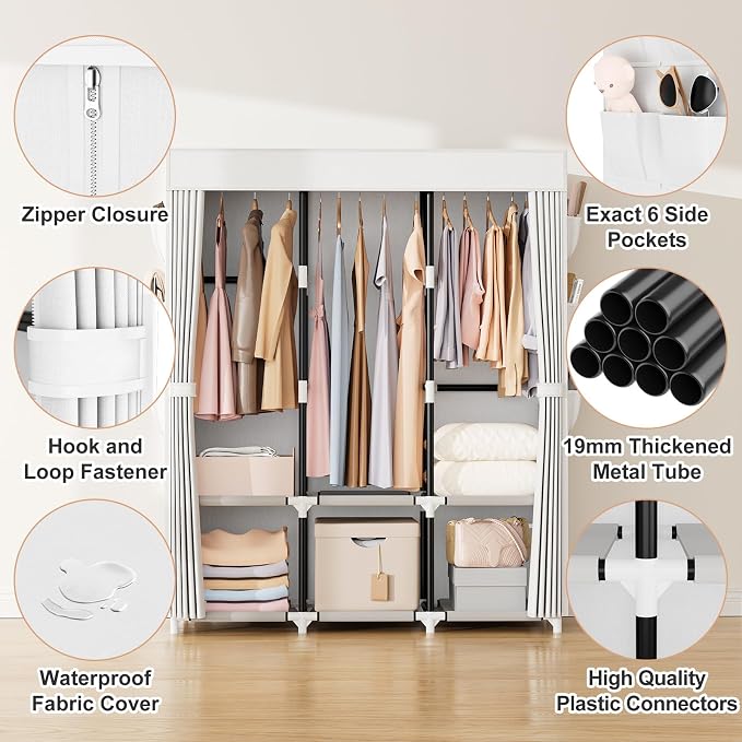VTRIN Portable Closet Wardrobe for Hanging Clothes Closet - Image 5