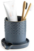 Zoeeker Toothbrush Holder, Ceramic Toothbrush and Toothpaste Holder Set | by LAUCHUH
