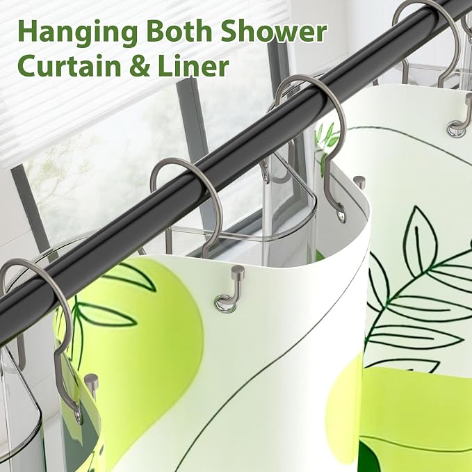 Goowin 24 Pack Shower Curtain Hooks, Simple Shower Curtain Rings, Sturdy Shower - Image 5