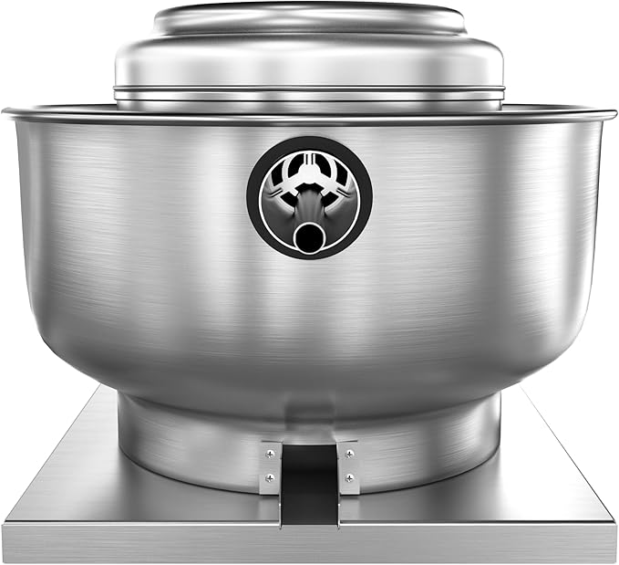 Restaurant Canopy Hood Grease Rated Exhaust Fan- Food Truck High-Speed Direct Drive Centrifugal Upblast Exhaust Fan 0.5HP 110 Volt Single Phase Motor 1900-2600 CFM