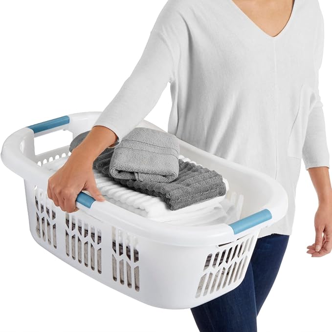 Rubbermaid 4 Pack Small Laundry Basket, 2.1 Bushel Bedroom Hamper, Hip-Hugger - Image 5