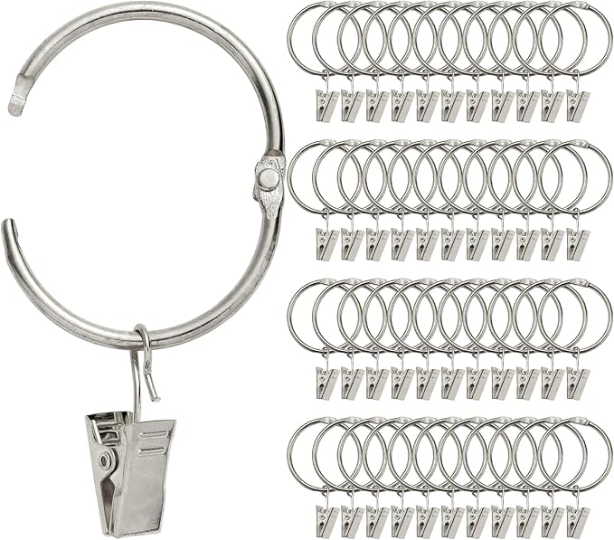 40 Pack Rings Curtain Clips Rustproof Metal Window Drapery Decorative Clips by Fivebop