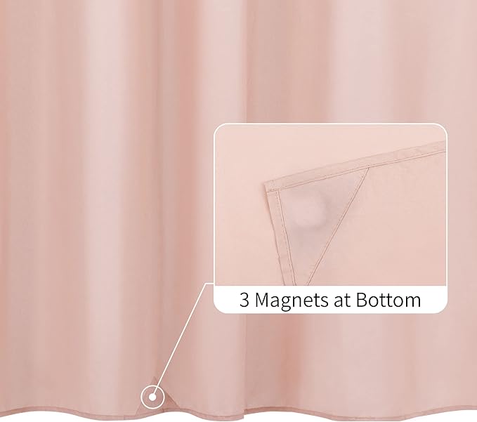 ALYVIA SPRING Waterproof Fabric Shower Curtain or Liner Blush Pink - Image 2