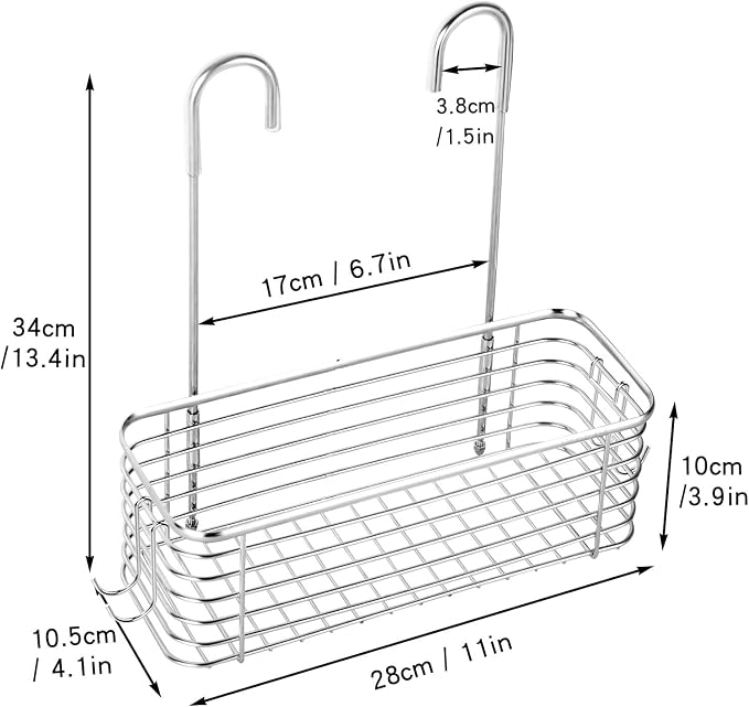 YQh hanging shower rack, bathroom storage rack, shampoo bracket, the back hook - Image 6