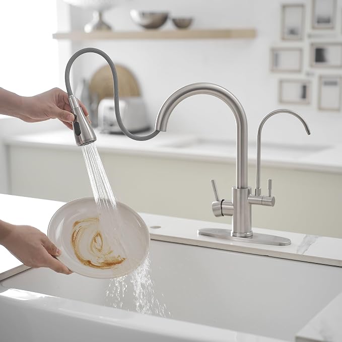 Kitchen Faucets with Water Filter and Pull Down Sprayer, Kitchen Sink Faucet - Image 4