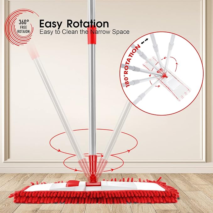 Microfiber Mop for Floor Cleaning, Flat Dust Mop for Home and Kitchen - Image 5